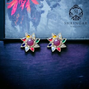 Navratna chakra earrings