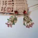 22kt gold Kundan fish earrings with rubies and emeralds – traditional handcrafted Indian jewelry