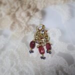 Traditional Besar with diamond polkis, Basra pearls, and rubies – handcrafted gold nose ring